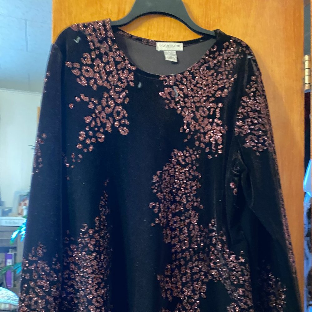 Brown Long sleeve glitter top